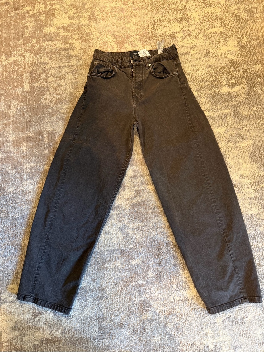 Massimo Dutti Brown High-Waist Tapered Jeans